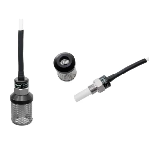 CLS-23S submersible level switch. The image shows three Dinel level sensors, including a cage-style sensor and a rod-style sensor.