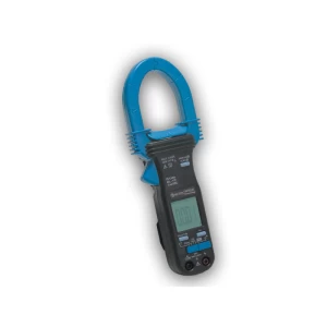 MD 9240 Power Clamp Meter. Blue and black clamp meter with digital display. Electrical testing equipment for measuring current and voltage.