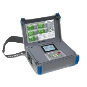 MI 3201 Tera Ohm 5kV insulation resistance tester. Portable high voltage ohmmeter with digital display, test diagrams, and carrying strap.