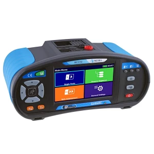 MI 3152 InstalTest IT-XC: Multifunction installation tester with a color display showing Single Tests, Memory Organizer, Auto Sequences, & General Settings.
